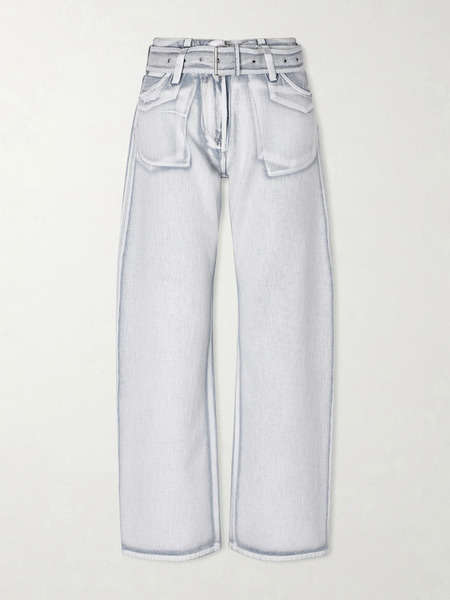  Acne Studios Acne Studios - Trompe L'oeil Coated Low-rise Straight-leg Jeans - Light Denim 