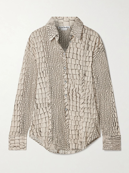  Acne Studios Acne Studios - Trompe L'oeil Printed Stretch-jersey Shirt - Ecru 