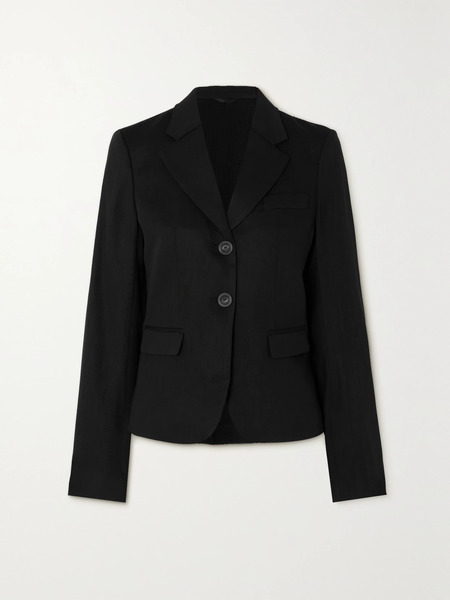  Acne Studios Acne Studios - Wool-blend Crepe And Ribbed-knit Blazer - Black 