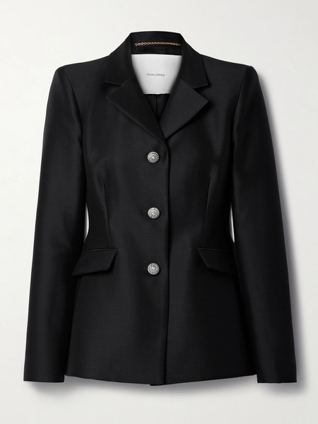  Adam Lippes Adam Lippes - Comptoir Wool And Silk-blend Radzimir Blazer - Black 