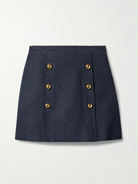  Adam Lippes Adam Lippes - Embellished Denim Mini Skirt - Blue 