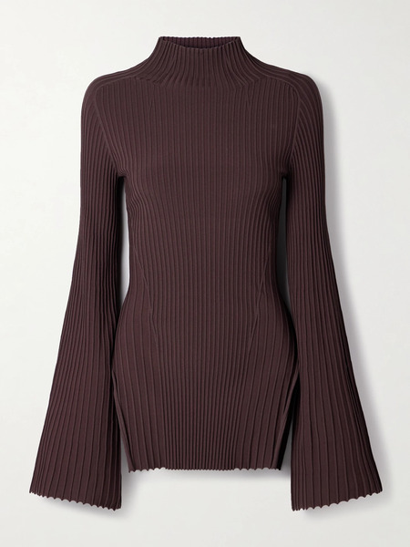  Adam Lippes Adam Lippes - Gaia Ribbed-knit Top - Dark Brown 