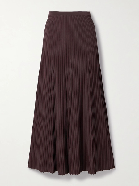  Adam Lippes Adam Lippes - Juno Ribbed-knit Maxi Skirt - Dark Brown 