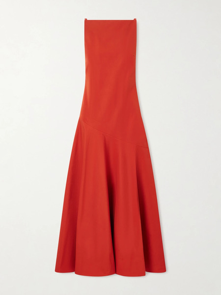  Adam Lippes Adam Lippes - Ren Cotton-poplin Midi Dress - Brick 