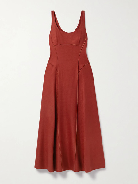  Adam Lippes Adam Lippes - Shay Paneled Stretch-canvas Midi Dress - Red 