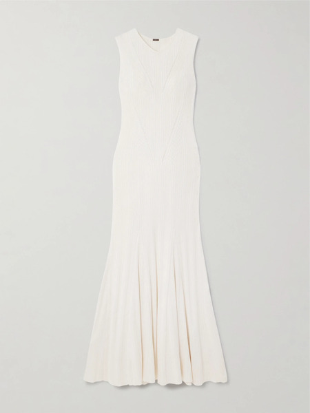  Adam Lippes Adam Lippes - Vivian Ribbed Silk Maxi Dress - Ivory 