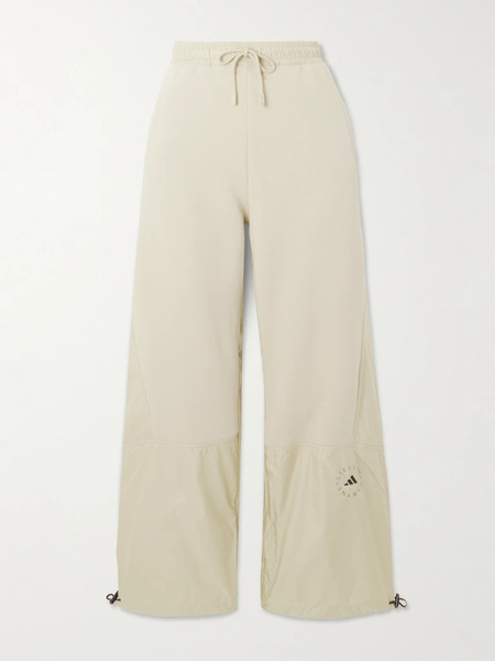  Adidas By Stella Mccartney Adidas By Stella Mccartney - Truecasuals Shell-paneled Organic Cotton-blend Fleece Track Pants - Sand 