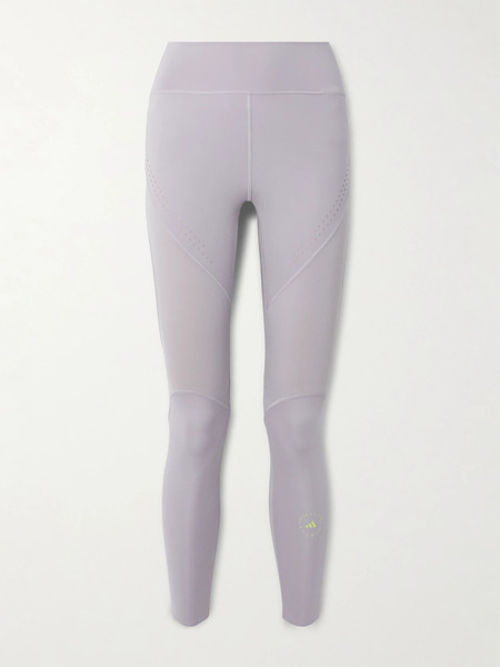  Adidas By Stella Mccartney Adidas By Stella Mccartney - Truepurpose Perforated Logo-appliquéd Stretch Recycled-jersey Leggings - Gray 