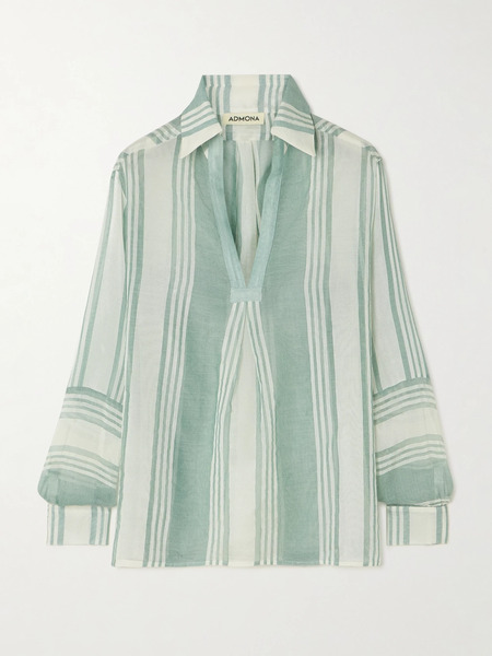 Admona Admona - Zaid Striped Gauze Shirt - Green 