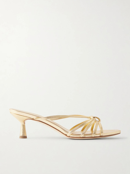  Aeyde Aeyde - Abby Metallic Leather Mules - Gold 