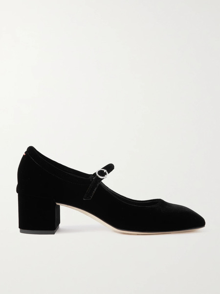  Aeyde Aeyde - Aline Velvet Mary Jane Pumps - Black 