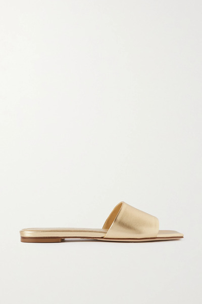  Aeyde Aeyde - Anna Metallic Leather Slides - Gold 