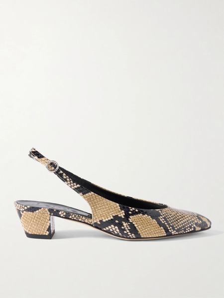  Aeyde Aeyde - Celeste Snake-effect Leather Slingback Pumps - Snake Print 