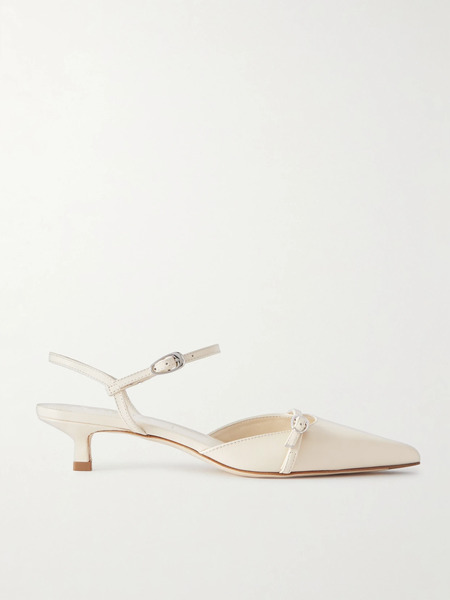  Aeyde Aeyde - Melia Leather Point-toe Pumps - Cream 