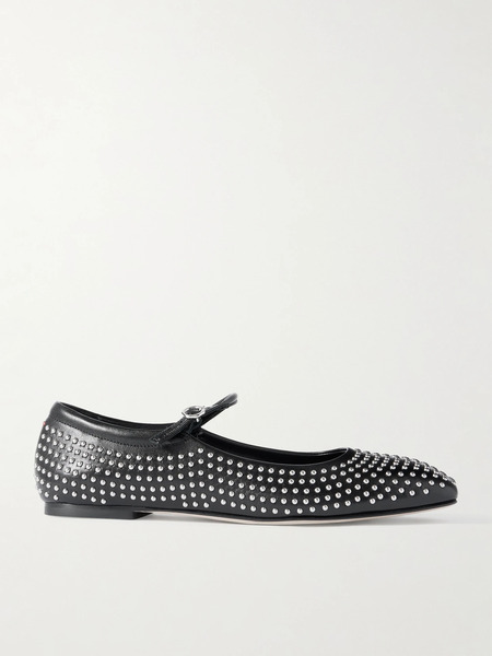  Aeyde Aeyde - Uma Studded Leather Mary Jane Ballet Flats - Black 
