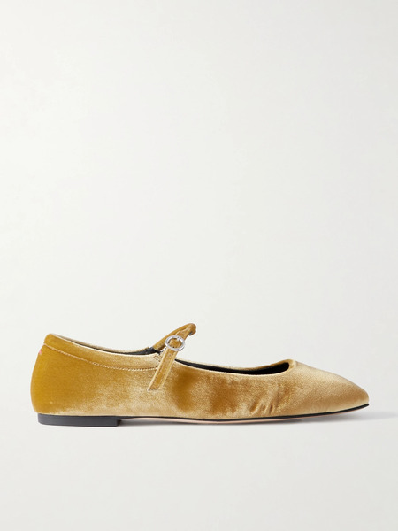  Aeyde Aeyde - Uma Velvet Mary Jane Ballet Flats - Mustard 