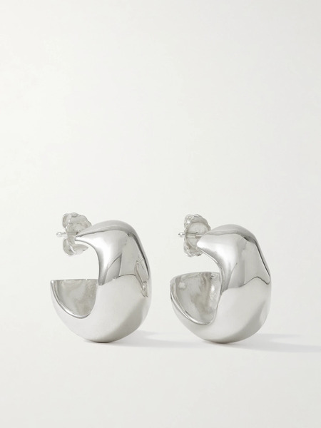  Agmes Agmes - Celia Small Recycled Silver Hoop Earrings - One Size 