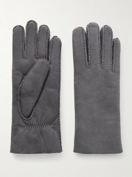  Agnelle Agnelle - Denise Shearling Gloves - Gray 