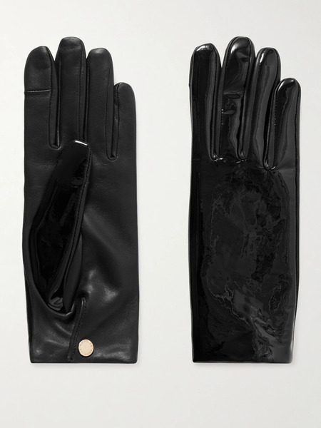  Agnelle Agnelle - Funky Matte And Patent-leather Gloves - Black 
