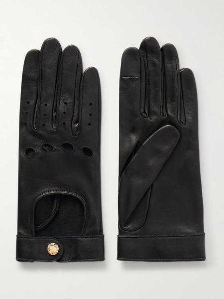  Agnelle Agnelle - Rose Leather Gloves - Black 