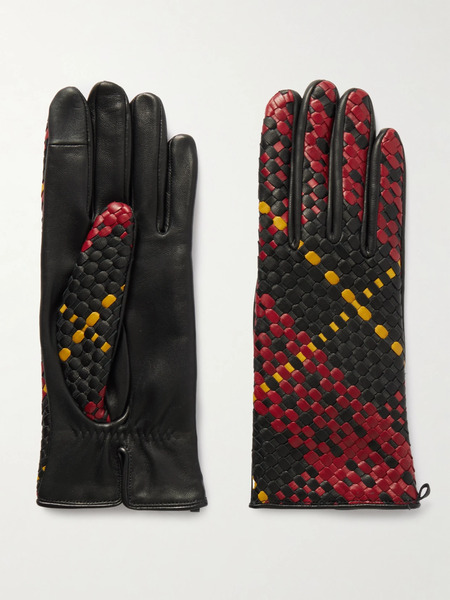  Agnelle Agnelle - Stanilas Woven Leather Gloves - Red 