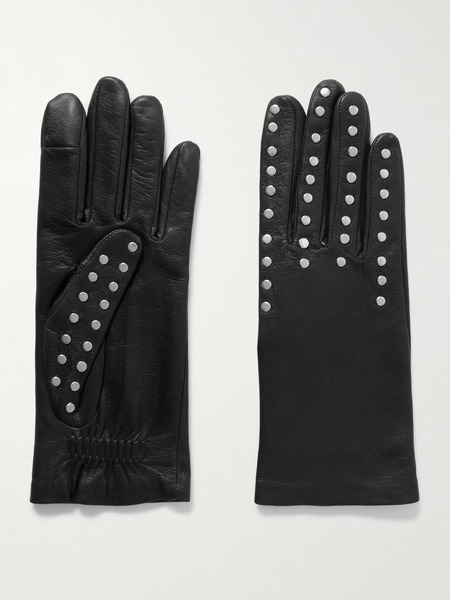  Agnelle Agnelle - Studded Leather Gloves - Black 