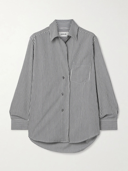  Agolde Agolde - Aris Striped Crepe Shirt - Blue 
