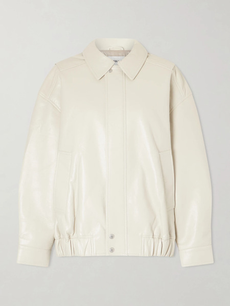  Agolde Agolde - Aston Recycled Leather-blend Bomber Jacket - Off-white 