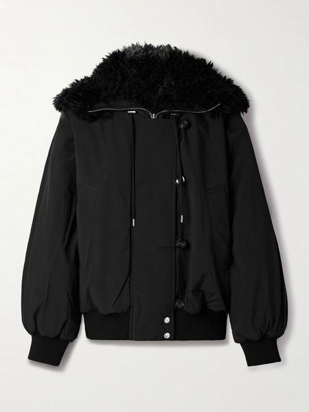  Agolde Agolde - Camberly Fleece-trimmed Shell Hooded Coat - Black 
