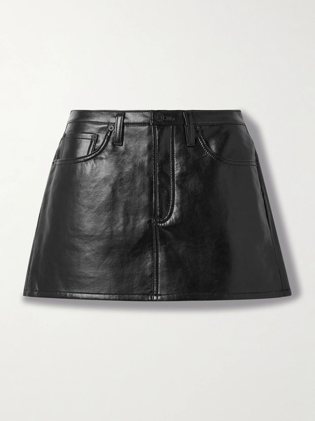  Agolde Agolde - Keira Recycled Leather-blend Mini Skirt - Black 