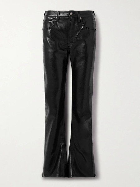  Agolde Agolde - Kick Boot Recycled Leather-blend Flared Pants - Black 
