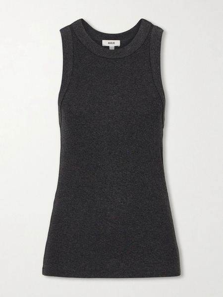  Agolde Agolde - Leigh Ribbed Jersey Tank Top - Dark Gray 