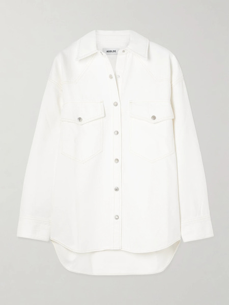  Agolde Agolde - Lotta Organic Cotton And Lyocell-blend Denim Shirt - White 