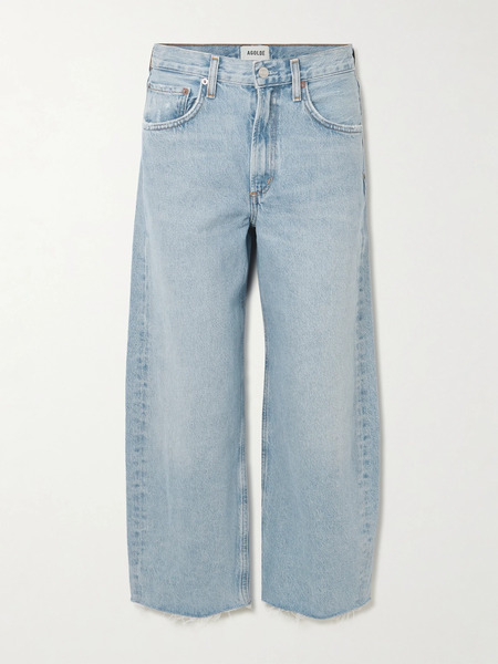  Agolde Agolde - Low Curve Fray High-rise Wide-leg Jeans - Light Denim 