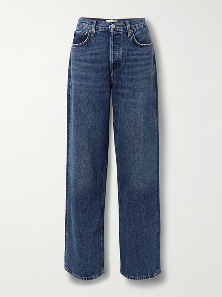  Agolde Agolde - Low Slung Puddle Low-rise Jeans - Dark Denim 
