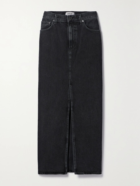 Agolde Agolde - + Net Sustain Leif Organic Denim Maxi Skirt - Black 