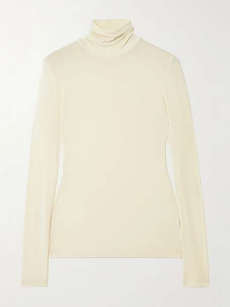  Agolde Agolde - Pascale Stretch-lyocell Turtleneck Top - Off-white 