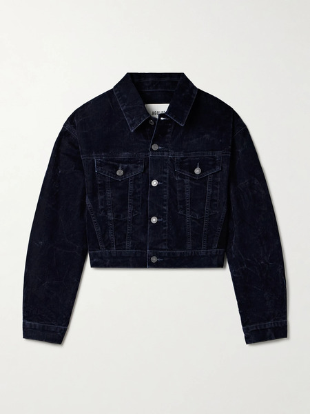  Agolde Agolde - Radley Cropped Cotton-blend Velvet Jacket - Navy 