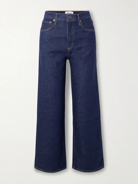  Agolde Agolde - Ren Cropped High-rise Wide-leg Jeans - Dark Denim 