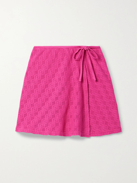  Agr Agr - Pointelle-knit Cotton Mini Wrap Skirt - Pink 