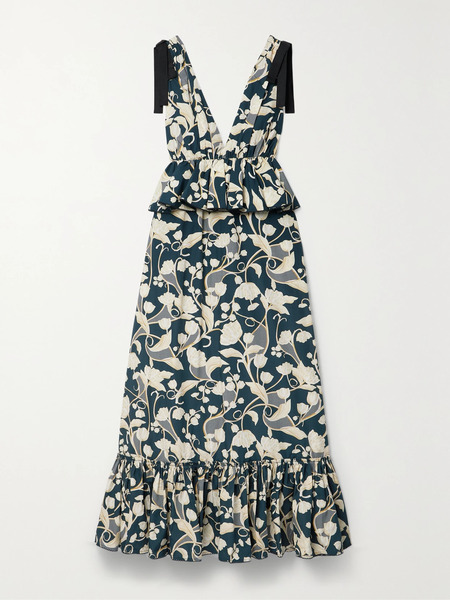 Agua By Agua Bendita Agua By Agua Bendita - + Net Sustain Infinito Perla Tiered Ruffled Printed Cotton-poplin Maxi Dress - Multi 