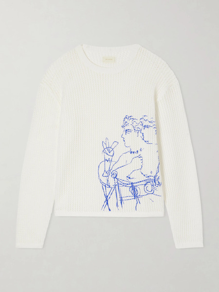  Aimé Leon Dore Aimé Leon Dore - Artiste Embroidered Mesh Sweatshirt - Off-white 