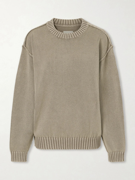  Aimé Leon Dore Aimé Leon Dore - Inside-out Crewneck Cotton Sweater - Gray 