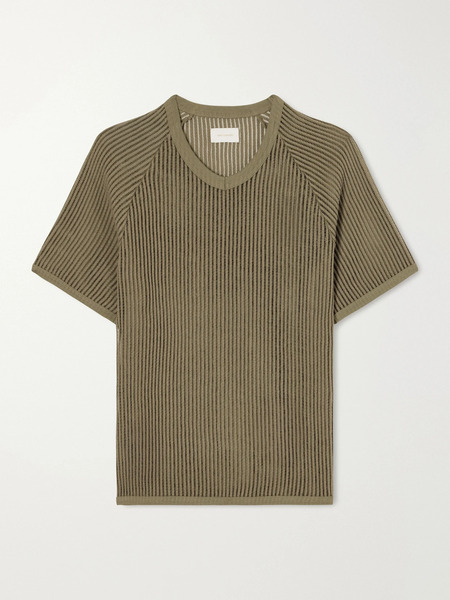  Aimé Leon Dore Aimé Leon Dore - Ribbed Cotton-blend T-shirt - Army Green 
