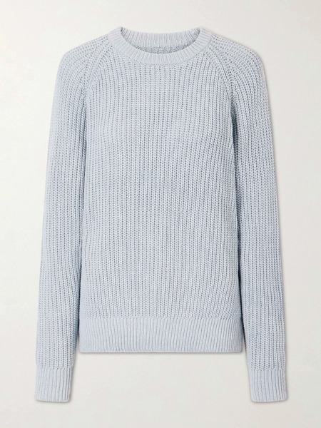  Aimé Leon Dore Aimé Leon Dore - Ribbed Cotton Sweater - Light Blue 
