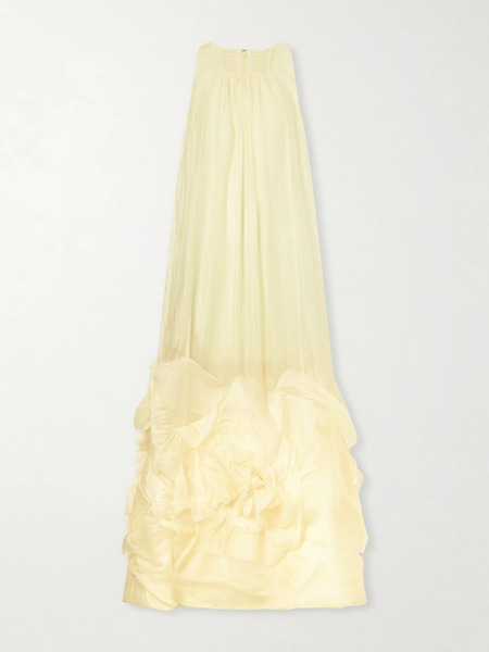  Aje Aje - Ecliptica Ruffled Chiffon Gown - Yellow 