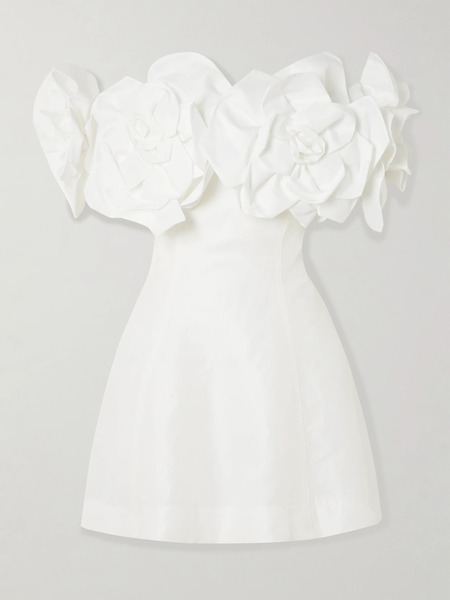  Aje Aje - Etta Off-the-shoulder Appliquéd Linen-blend Mini Dress - Ivory 
