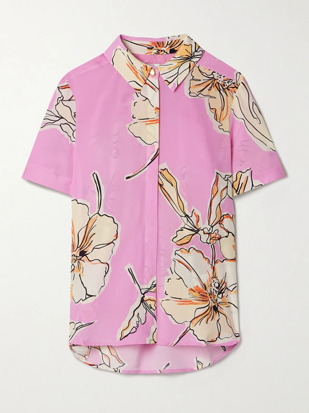  Aje Aje - Mirella Floral-print Silk Shirt - Pink 