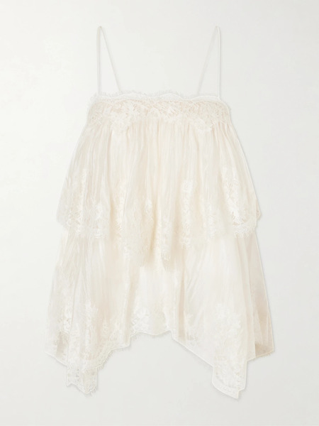  Aje Aje - Ophelia Lace-trimmed Crinkled-satin Camisole - Yellow 