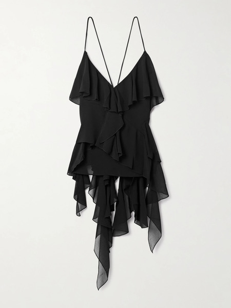  Aje Aje - Valentine Ruffled Crepe Tank - Black 